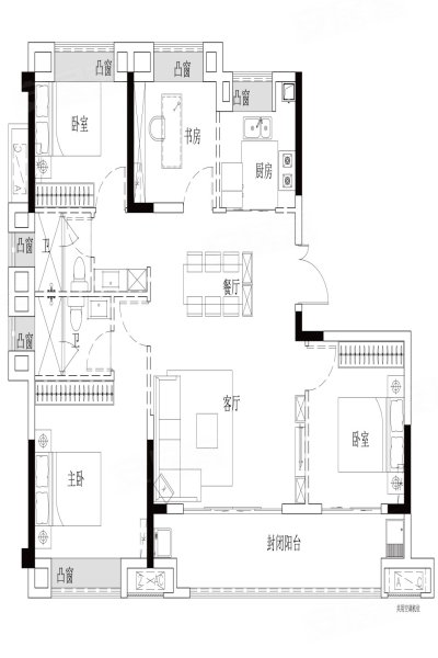 云鼎时代广场4室2厅2卫127㎡南89万