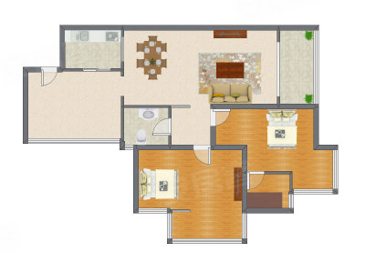 2室2厅 96.74平米