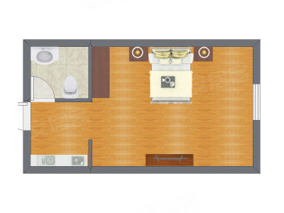 1室0厅 28.70平米户型图