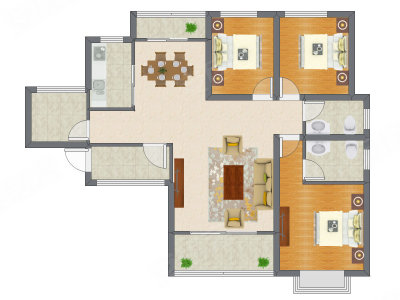 3室2厅 124.32平米