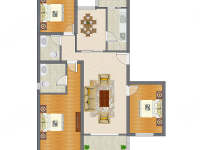 3室2厅 123.35平米