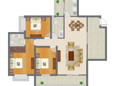3室2厅 105.03平米