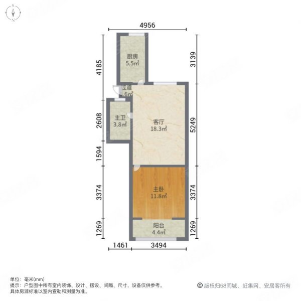 香樟苑(普陀)1室1厅1卫49.88㎡南215万