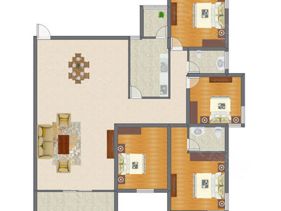 4室2厅 159.39平米