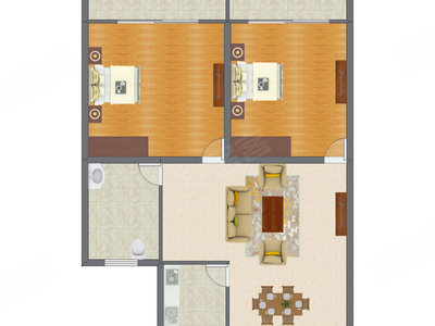 2室2厅 106.98平米
