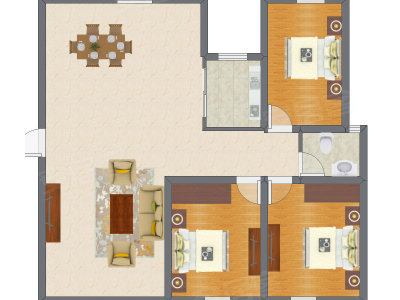 3室1厅 90.05平米