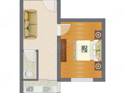 1室1厅 42.47平米