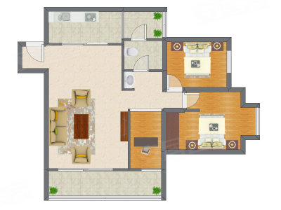 3室1厅 99.11平米
