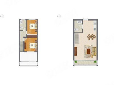 2室1厅 44.14平米