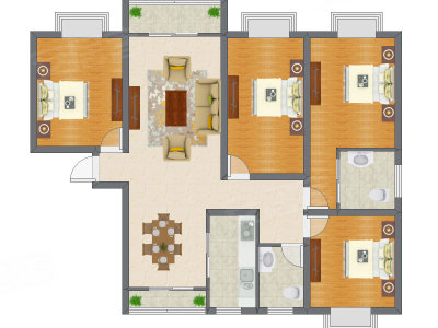 4室2厅 190.68平米