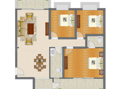 3室2厅 142.12平米