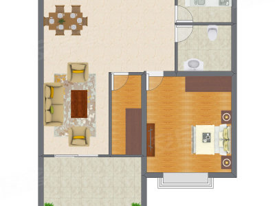 1室2厅 78.00平米户型图