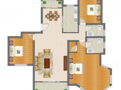 3室2厅 157.57平米
