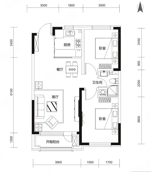 天禄金典名城(新房)2室2厅1卫92㎡南76万