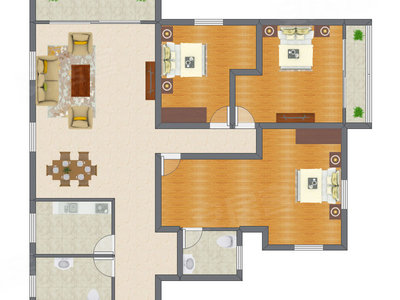 3室2厅 147.70平米