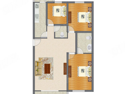 3室1厅 148.15平米户型图