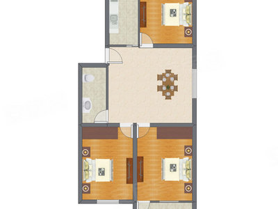 3室1厅 108.00平米户型图