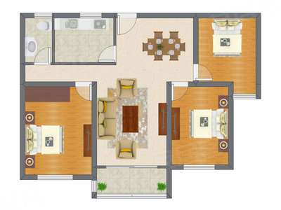 3室2厅 108.75平米户型图