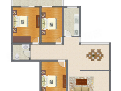 3室2厅 139.10平米户型图