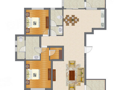 3室2厅 142.20平米
