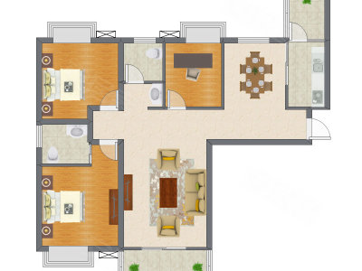 3室2厅 120.75平米
