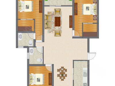 3室2厅 117.76平米