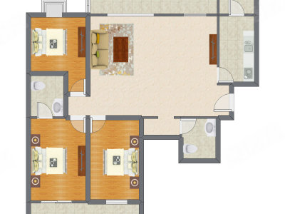 3室1厅 151.35平米