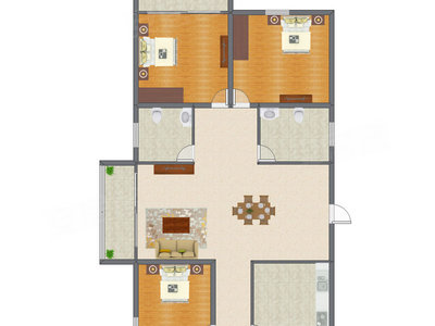 3室2厅 152.74平米
