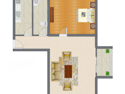 1室1厅 97.00平米户型图