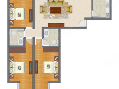 3室1厅 73.18平米
