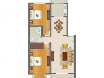 2室2厅 112.29平米户型图