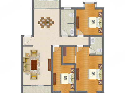 3室2厅 141.50平米