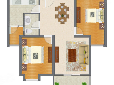 2室2厅 99.13平米户型图