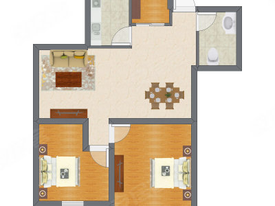 2室2厅 53.16平米