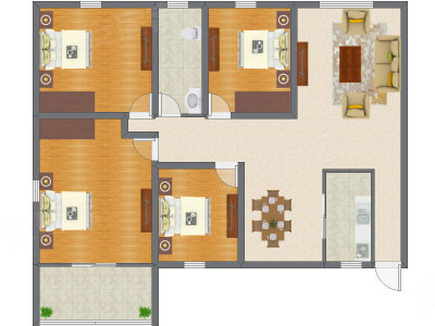 4室2厅 176.00平米户型图
