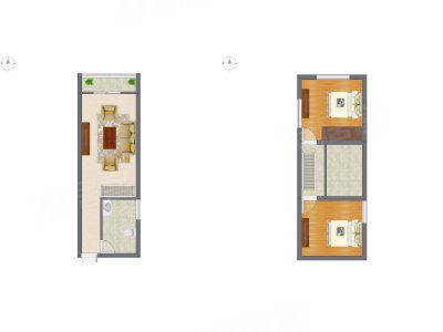 2室1厅 33.23平米