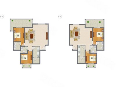 2室2厅 106.00平米