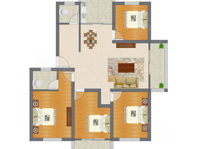 4室2厅 122.16平米