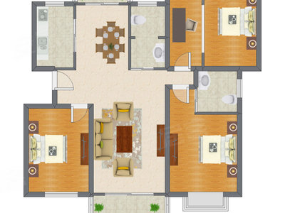 3室2厅 146.80平米