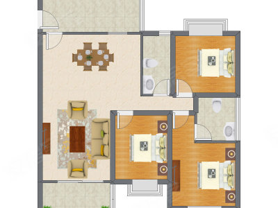 3室2厅 115.16平米