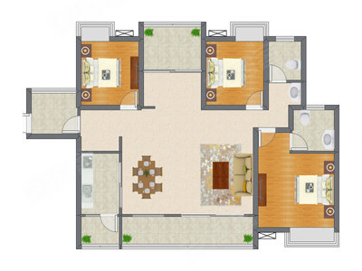 3室2厅 134.03平米
