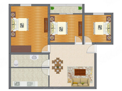 3室2厅 97.54平米