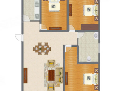 3室1厅 107.10平米
