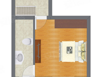 2室1厅 40.76平米