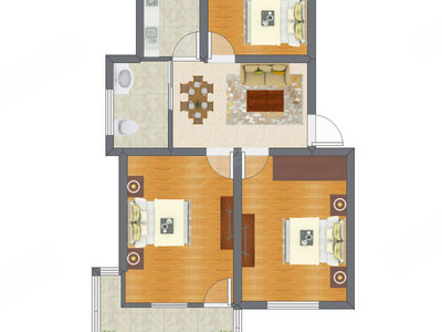 3室2厅 72.85平米
