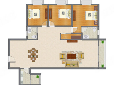 3室2厅 103.31平米