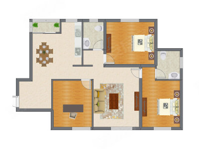 3室2厅 150.92平米
