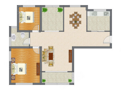 2室2厅 96.78平米