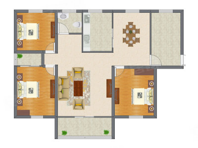 3室2厅 111.20平米