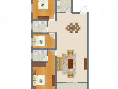 3室2厅 130.39平米